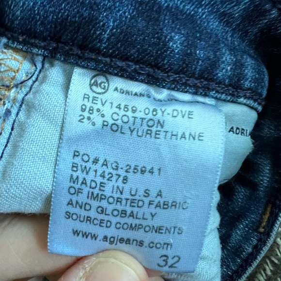 Ag Adriano Goldschmied The Stevie Roll-up Slim Straight Blue Denim 👖 - Picture 9 of 10